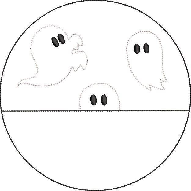 Quick Stitch Ghost Halloween Applique Design Machine Embroidery