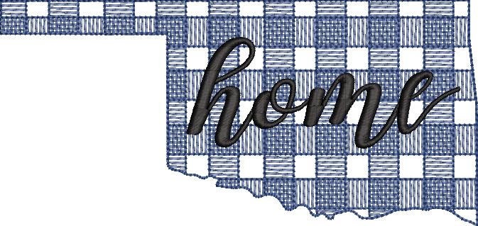 Gingham Sketch Fill Oklahoma State Embroidery Design