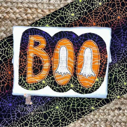 Quick Stitch Applique "Boo" Machine Embroidery Design