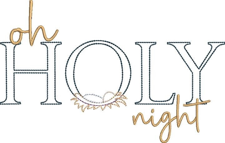 Oh Holy Night Baby Jesus Applique Machine Embroidery Design