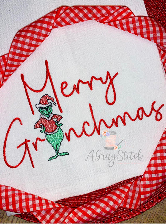 Mean One Merry Christmas Machine Embroidery Design