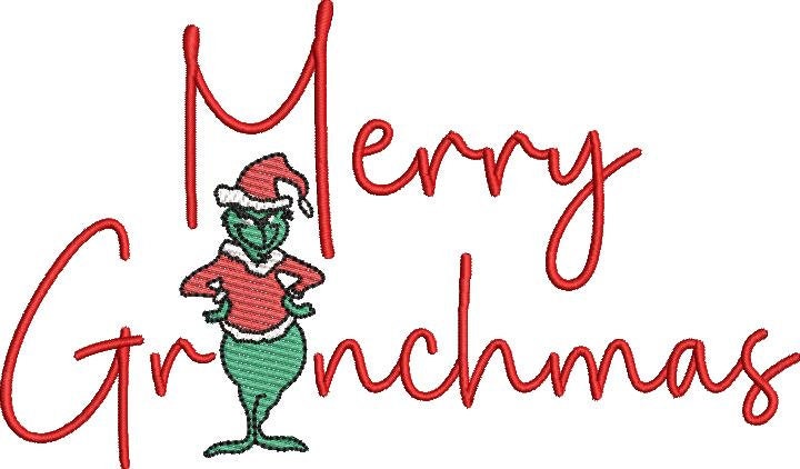 Mean One Merry Christmas Machine Embroidery Design