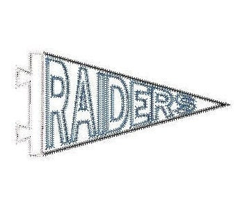 Raiders Pennant Flag Zig Zag Applique Machine Embroidery Spirit Gear Design