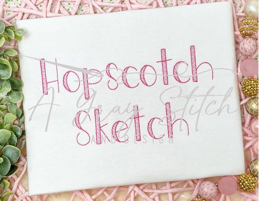 Hopscotch Sketch Machine Embroidery Quick Stitch Font Alphabet BX included