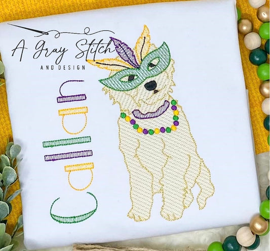 Sketch Fill Mardi Gras Doodle Machine Embroidery Quick Stitch Design