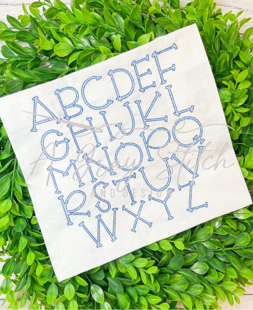Asher Sketch Machine Embroidery Font Alphabet BX included – A Gray ...