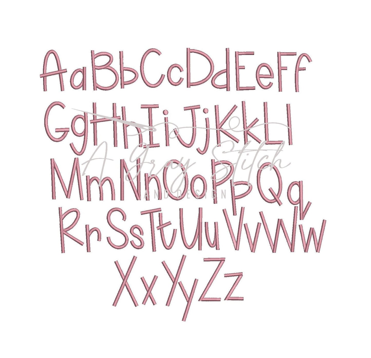 Fletcher Satin Machine Embroidery Font Full Alphabet Uppercase Lowercase BX included